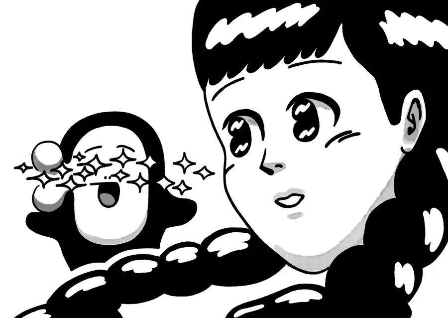おさげ髪の女の子っキュー