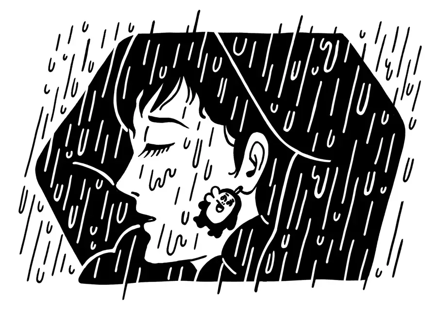 雨に濡れてるっキュー